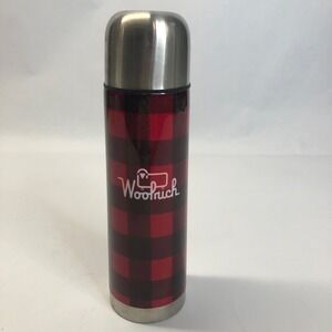 Woolrich Water Bottle Stainless Steel Buffalo Plaid Insulated Thermos 10" Tall‎